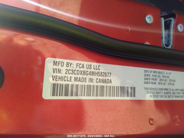 2C3CDXBG4MH582677 Dodge Charger Sxt