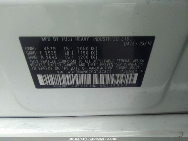 4S3BNAN67G3047872 Subaru Legacy 2.5i Limited