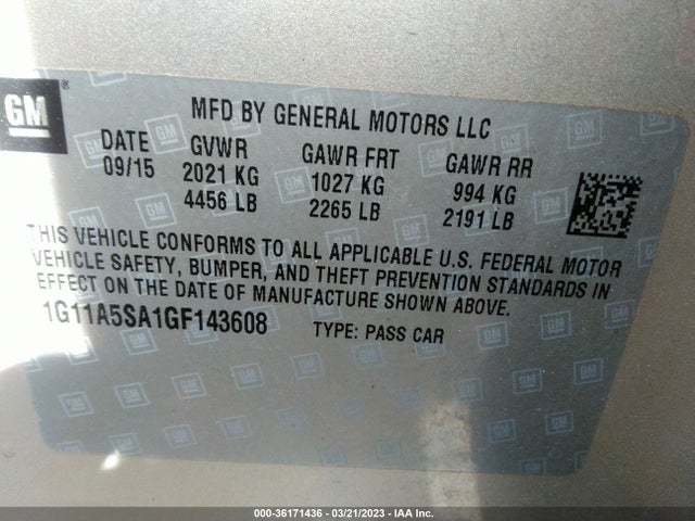 Chevrolet Malibu Limited Ls 2016 1G11A5SA1GF143608 Image 10