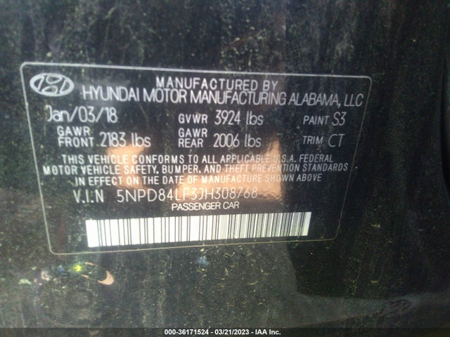 2018 Hyundai Elantra, VIN: 5NPD84LF3JH308768