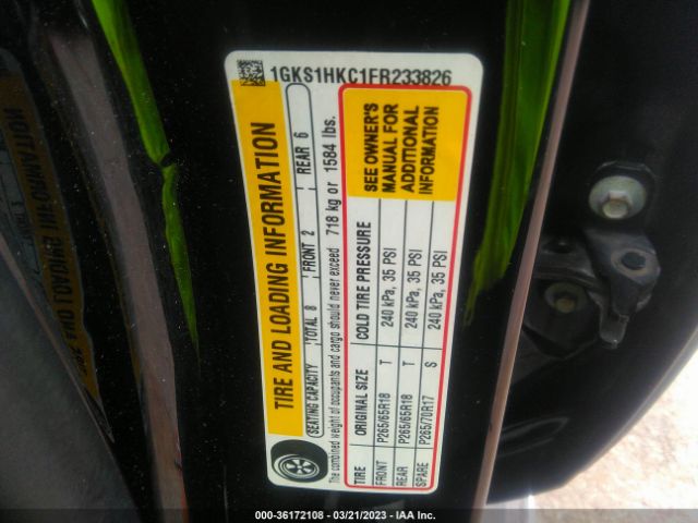 1GKS1HKC1FR233826 GMC Yukon Xl Slt