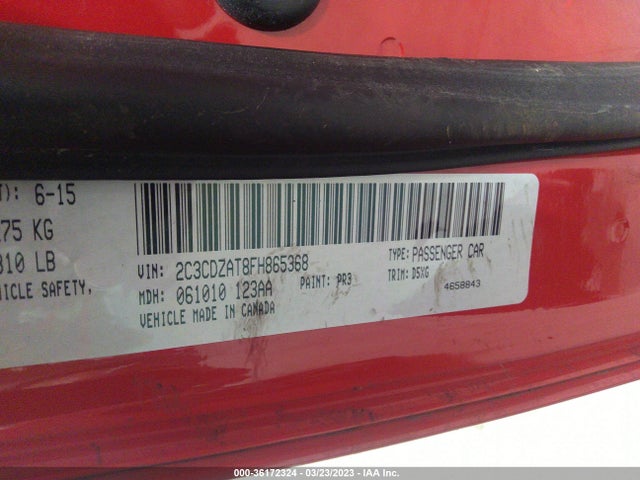 Dodge Challenger R/t 2015 2C3CDZAT8FH865368 Image 9