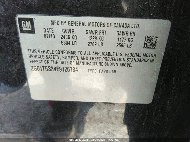 2G61T5S34E9126734 Cadillac Xts Platinum