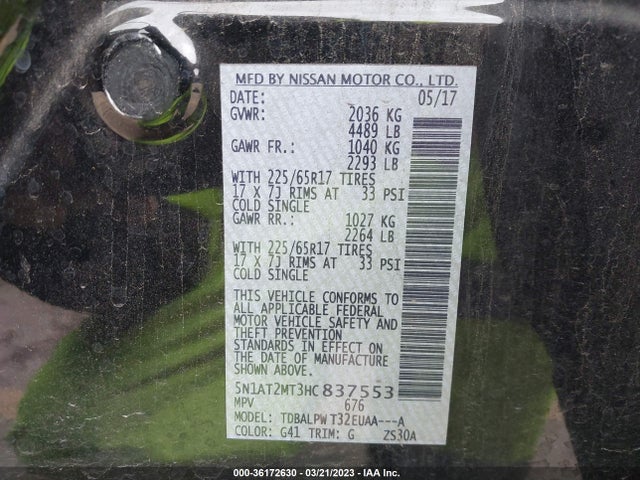 Nissan ROGUE S 2017 5N1AT2MT3HC837553 Image 10