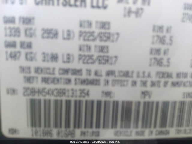 Dodge Grand Caravan Sxt 2008 2D8HN54X38R131354 Image 10