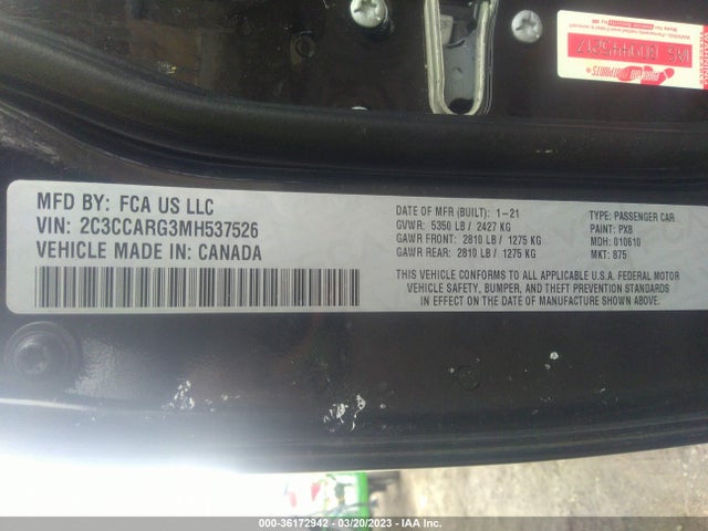 2C3CCARG3MH537526 Chrysler 300 Touring L