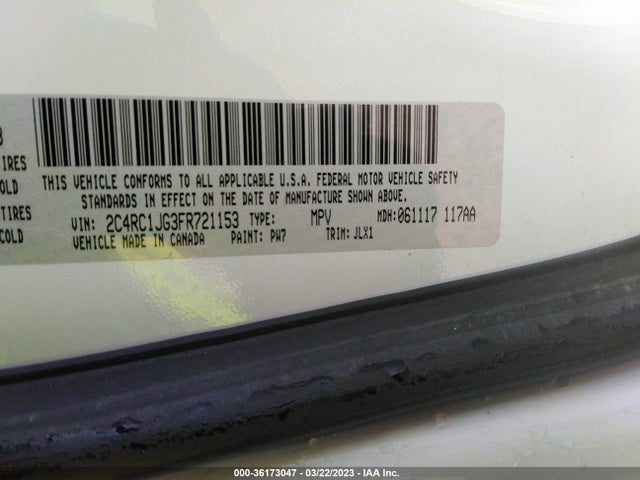 2C4RC1JG3FR721153 Chrysler Town & Country Limited