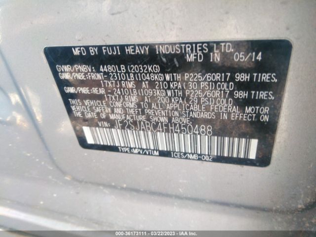 JF2SJABC4FH450488 Subaru Forester 2.5i