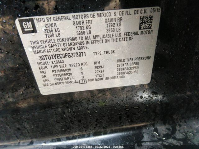 3GTU2VEC0FG373071 GMC Sierra 1500 Slt