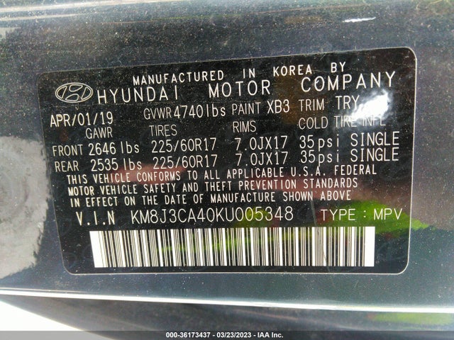 Hyundai Tucson Value 2019 KM8J3CA40KU005348 Image 10