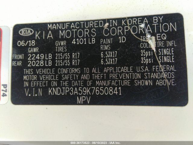 KNDJP3A59K7650841 KIA SOUL +