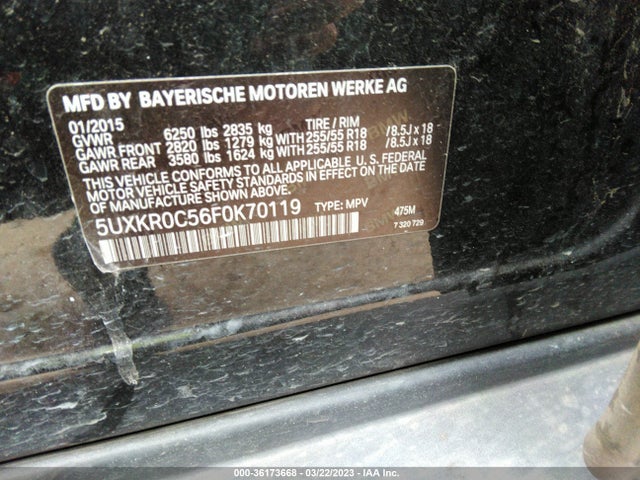 BMW X5 Xdrive35i 2015 5UXKR0C56F0K70119 Image 9