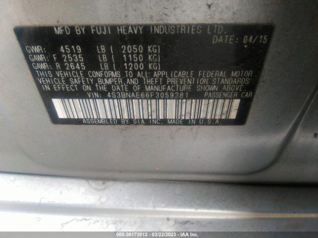 4S3BNAE66F3059381 Subaru Legacy 2.5i Premium