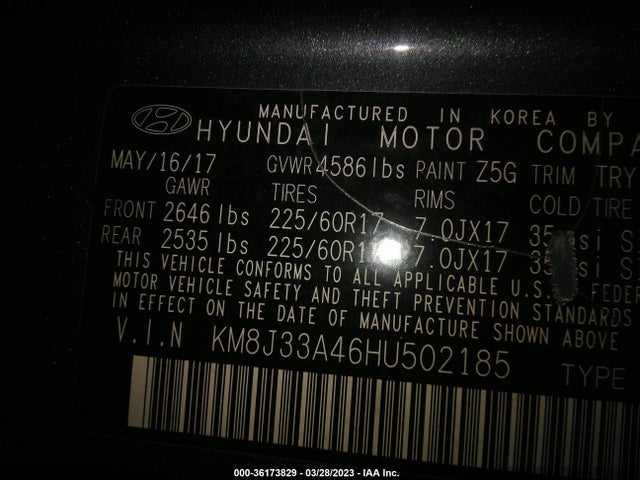 Hyundai TUCSON SE 2017 KM8J33A46HU502185 Image 9