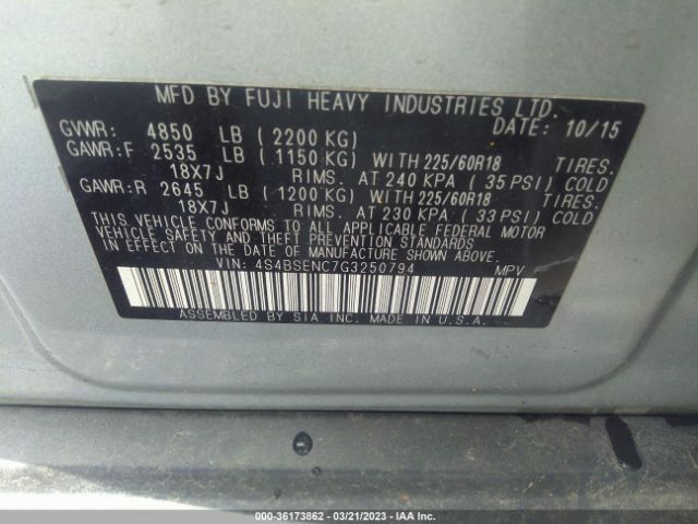 4S4BSENC7G3250794 Subaru Outback 3.6r Limited