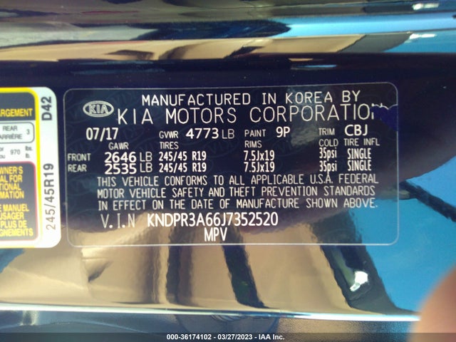 2018 KIA SPORTAGE SX TURBO VIN: KNDPR3A66J7352520