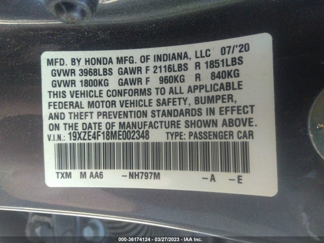 Honda Insight Lx 2021 19XZE4F18ME002348 Image 10
