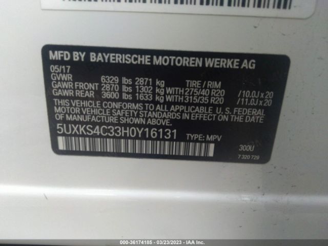 5UXKS4C33H0Y16131 BMW X5 Xdrive35d