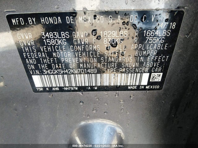Honda FIT LX 2019 3HGGK5H42KM701489 Image 9