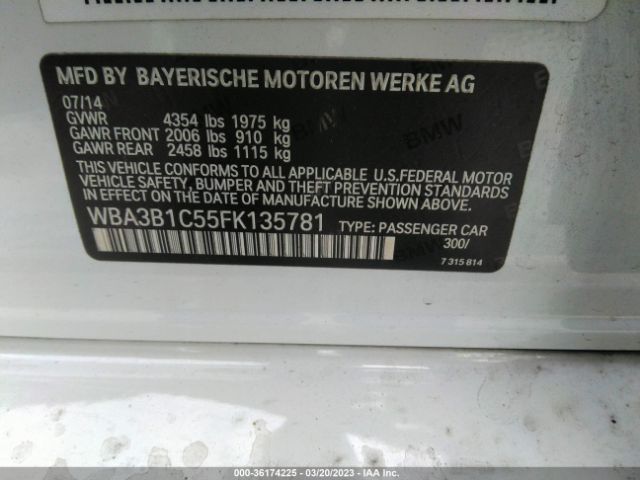 WBA3B1C55FK135781 BMW 3 Series 320i