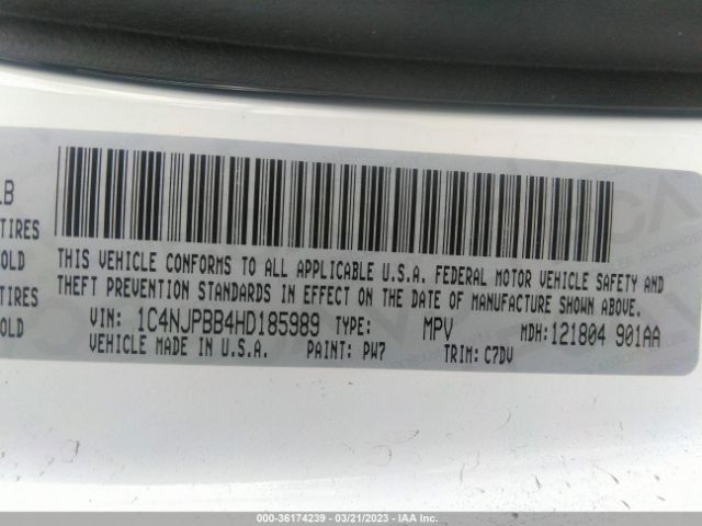 1C4NJPBB4HD185989 Jeep Patriot Sport
