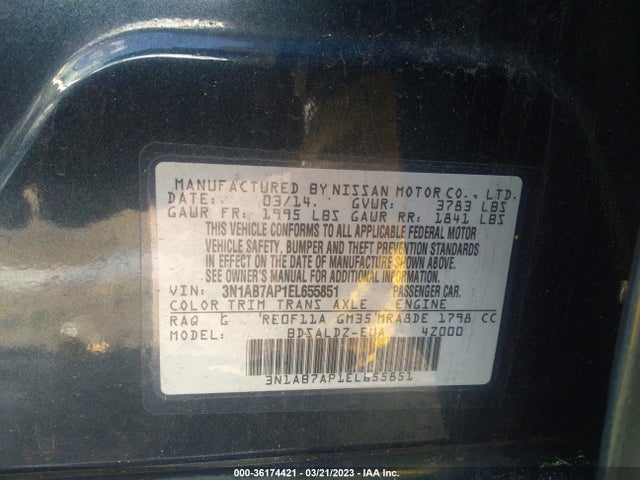 Nissan SENTRA SV 2014 3N1AB7AP1EL655851 Image 11