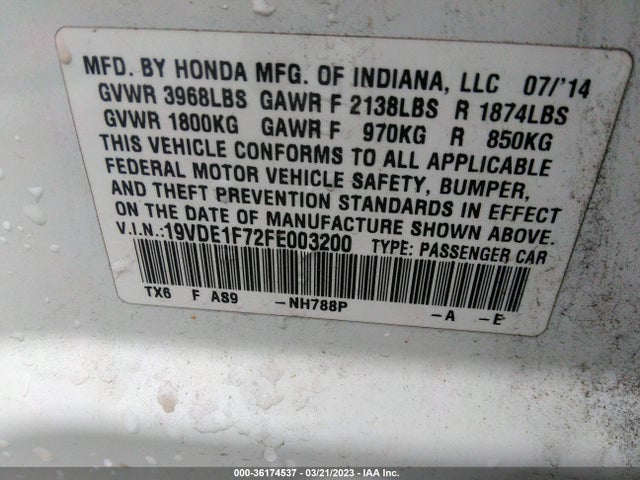 2015 Acura ILX, VIN: 19VDE1F72FE003200