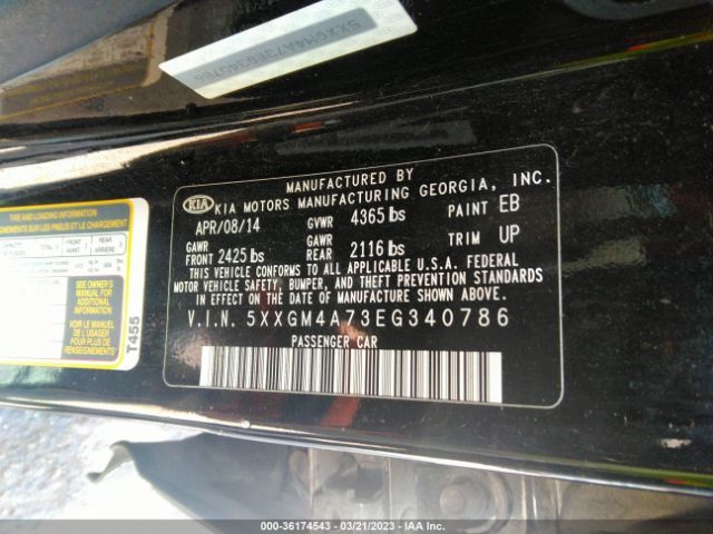 5XXGM4A73EG340786 KIA Optima Lx