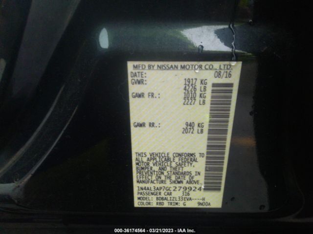 1N4AL3AP7GC279924 Nissan Altima 2.5 Sv