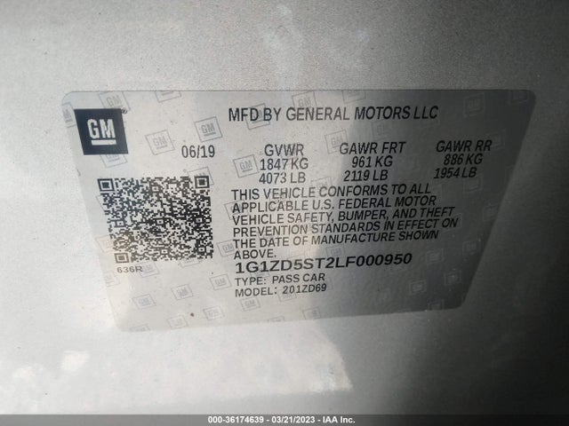 Chevrolet MALIBU LT 2020 1G1ZD5ST2LF000950 Image 9