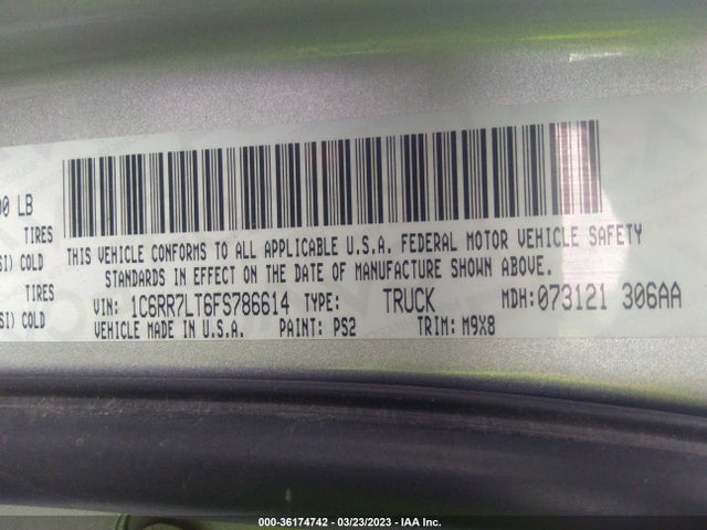 RAM 1500 2015 1C6RR7LT6FS786614 Image 9