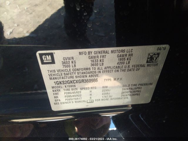 1GKS2GKCXGR360986 GMC Yukon Xl Slt