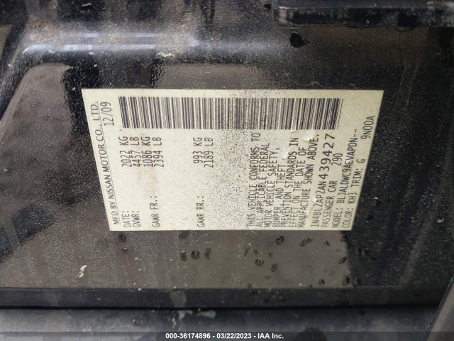 2010 NISSAN ALTIMA 3.5 SR VIN: 1N4BL2AP2AN439427
