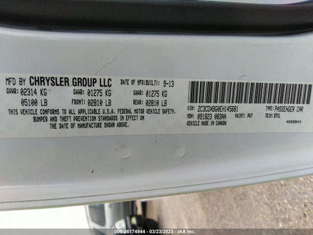 Dodge Charger Se 2014 2C3CDXBG0EH145681 Image 9