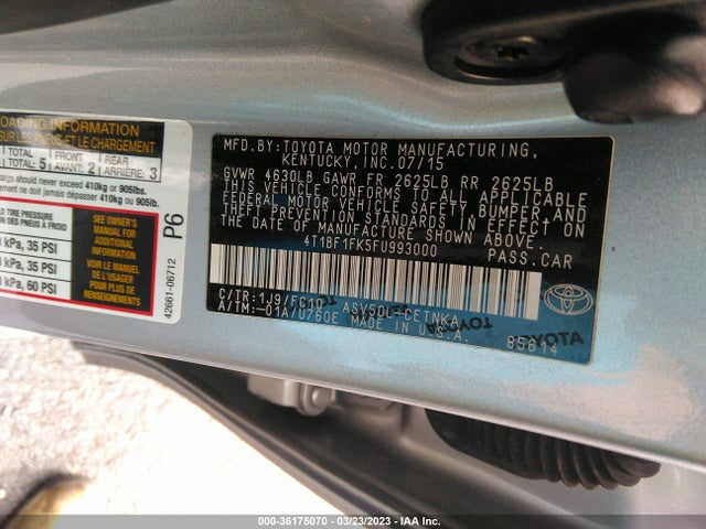 Toyota CAMRY SE 2015 4T1BF1FK5FU993000 Image 11