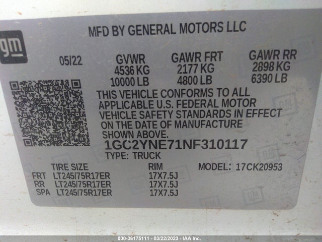 Chevrolet Silverado 2500hd Lt 2022 1GC2YNE71NF310117 Image 9