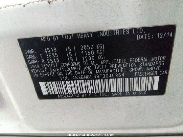 4S3BNBL69F3040364 Subaru Legacy 2.5i Limited