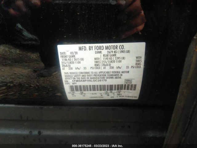 1FMSK8FH5LGC26170 Ford Explorer Limited