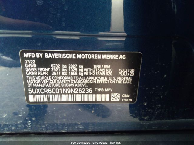 5UXCR6C01N9N26236 BMW X5 Xdrive40i