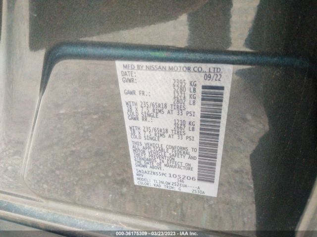 5N1AZ2BS5PC105206 Nissan MURANO SV