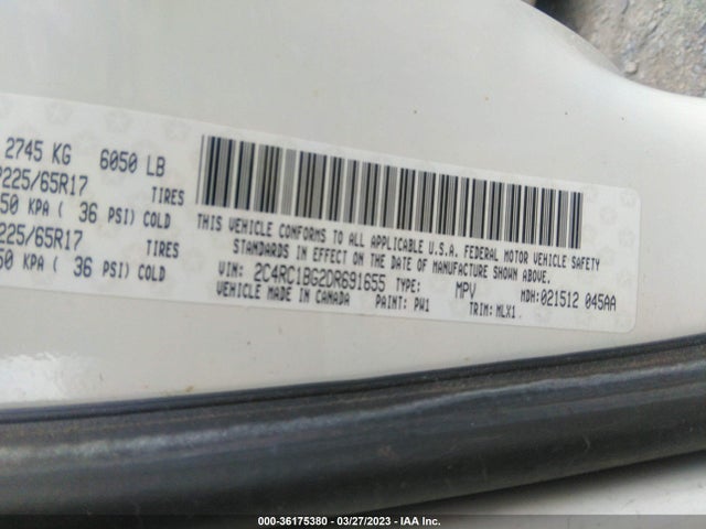 2013 CHRYSLER TOWN & COUNTRY TOURING VIN: 2C4RC1BG2DR691655
