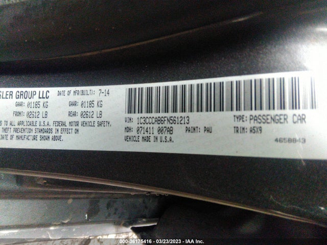 1C3CCCAB6FN561213 Chrysler 200 Limited