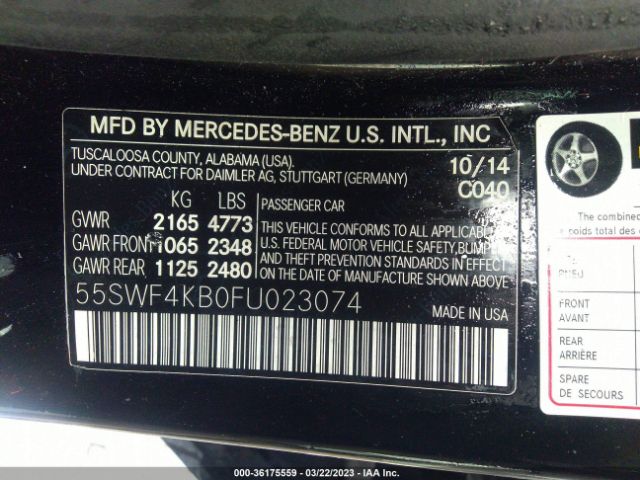 55SWF4KB0FU023074 Mercedes-Benz C-class C 300