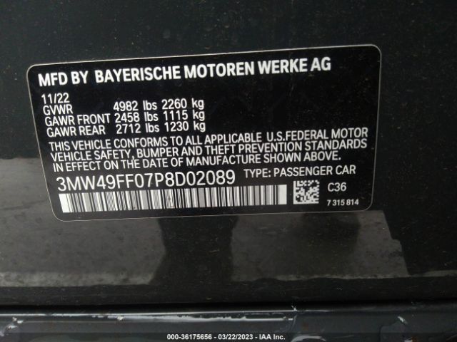 3MW49FF07P8D02089 BMW 3 Series M340i Xdrive