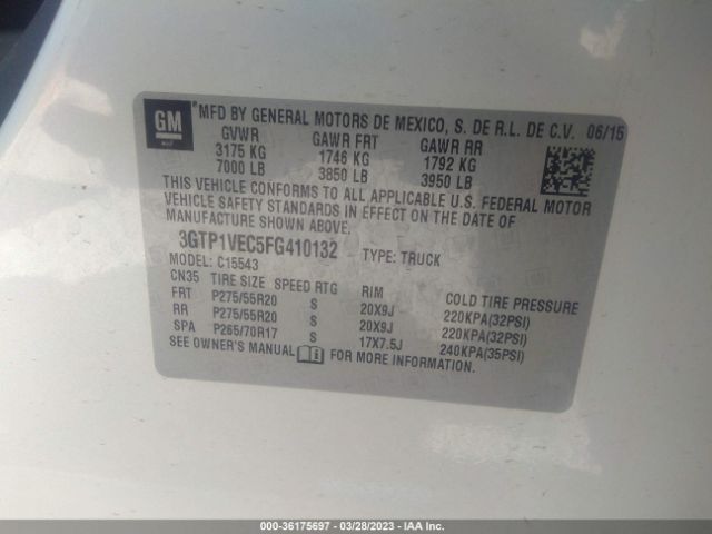 3GTP1VEC5FG410132 GMC Sierra 1500 Slt