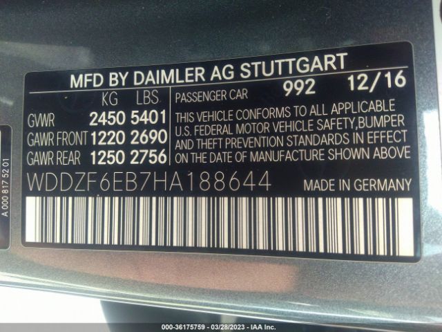 WDDZF6EB7HA188644 Mercedes-Benz E-class Amg E 43