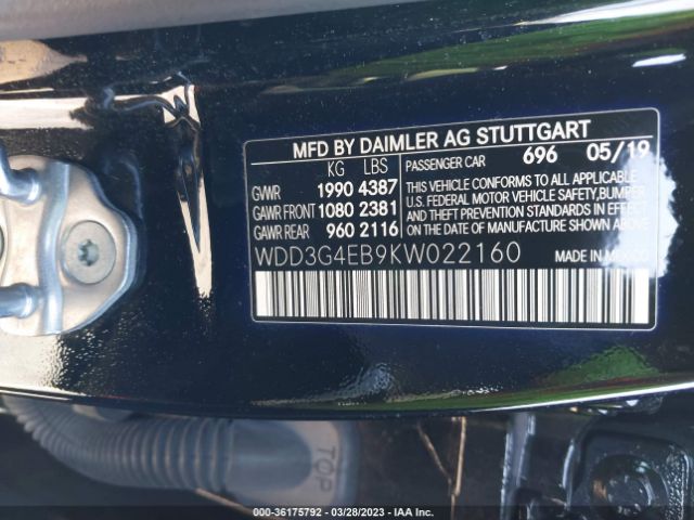 WDD3G4EB9KW022160 Mercedes-Benz A-class A 220
