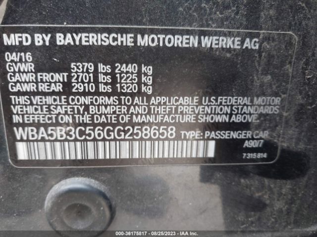 WBA5B3C56GG258658 BMW 5 Series 535i Xdrive