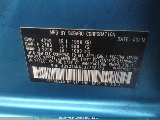2018 Subaru Impreza, VIN: 4S3GTAK65J3738163
