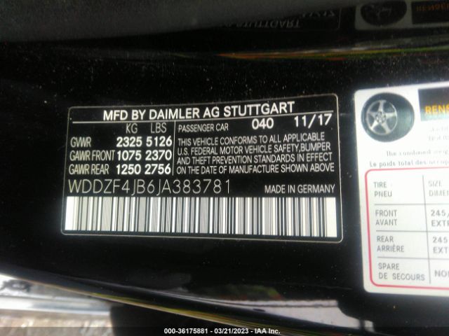WDDZF4JB6JA383781 Mercedes-Benz E-class E 300